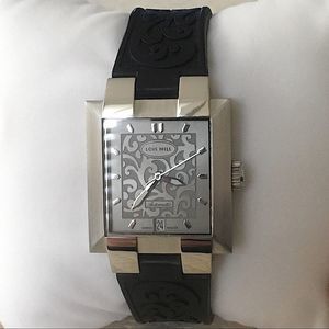 LOIS HILL Grey Scroll Face Automatic Movement Swiss Watch